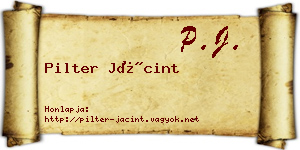 Pilter Jácint névjegykártya